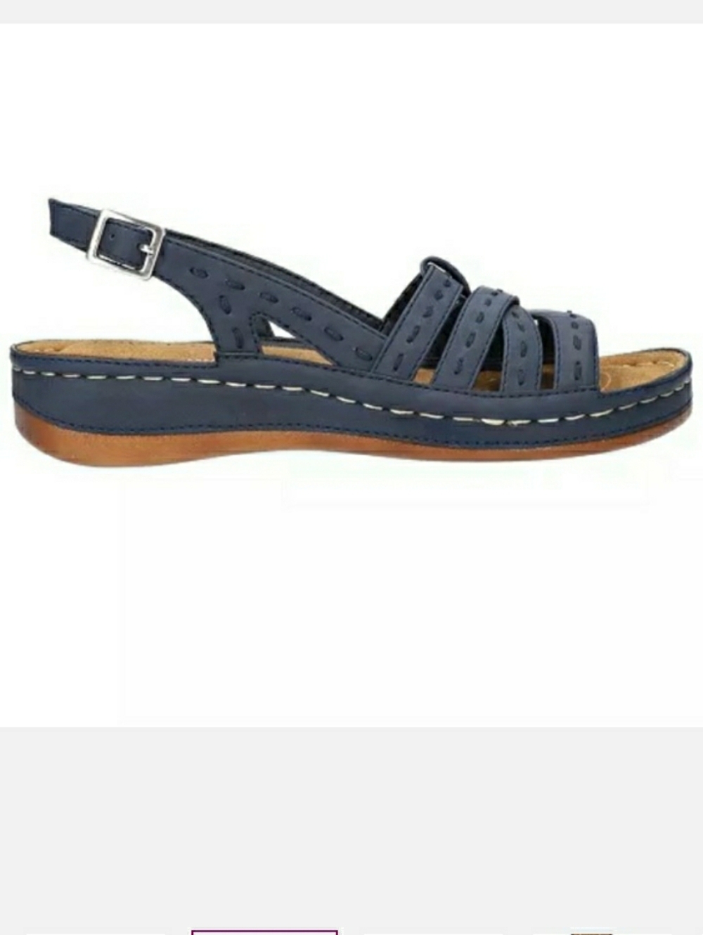 Easy Street "Kehlani" Navy Slingback Sandal, Size 8M, NIB